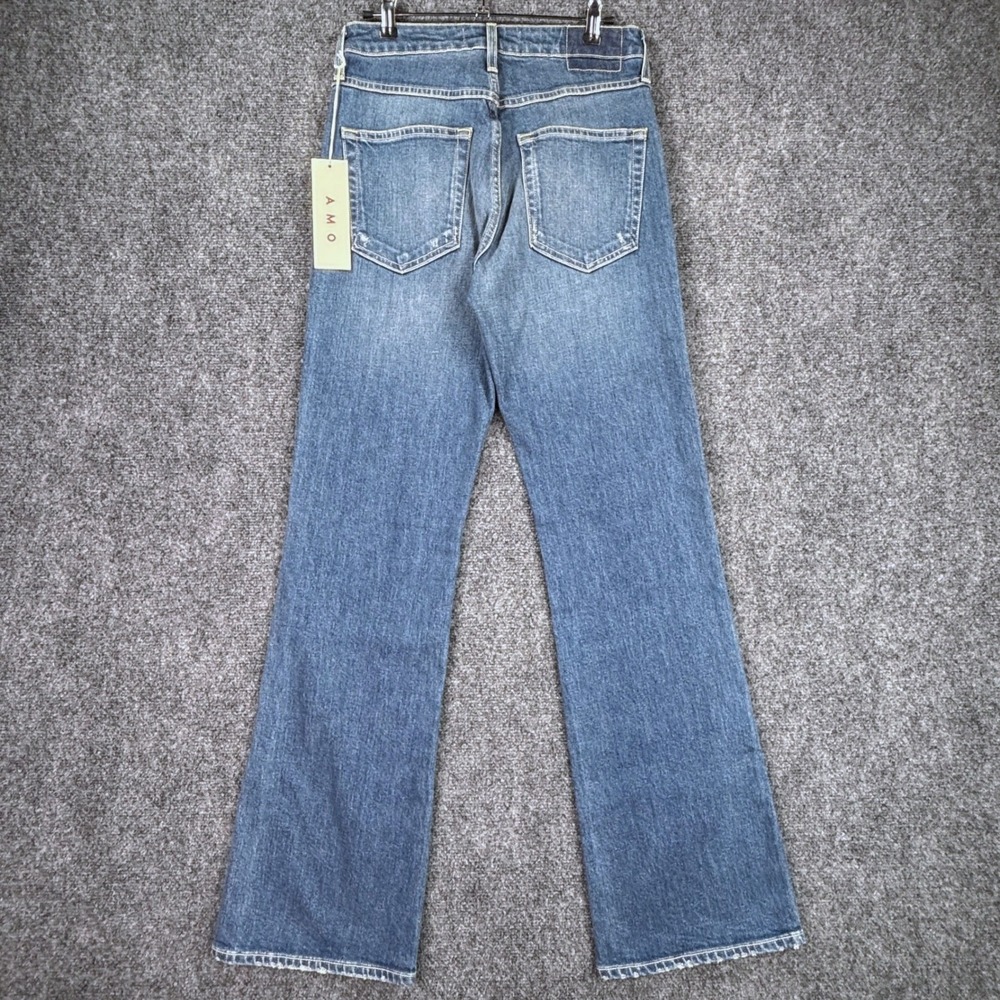 AMO Rosa Flare Jeans Lush Wash Mid Rise Slim Fit Subtle Flare Size 27 NEW - Picture 2 of 10
